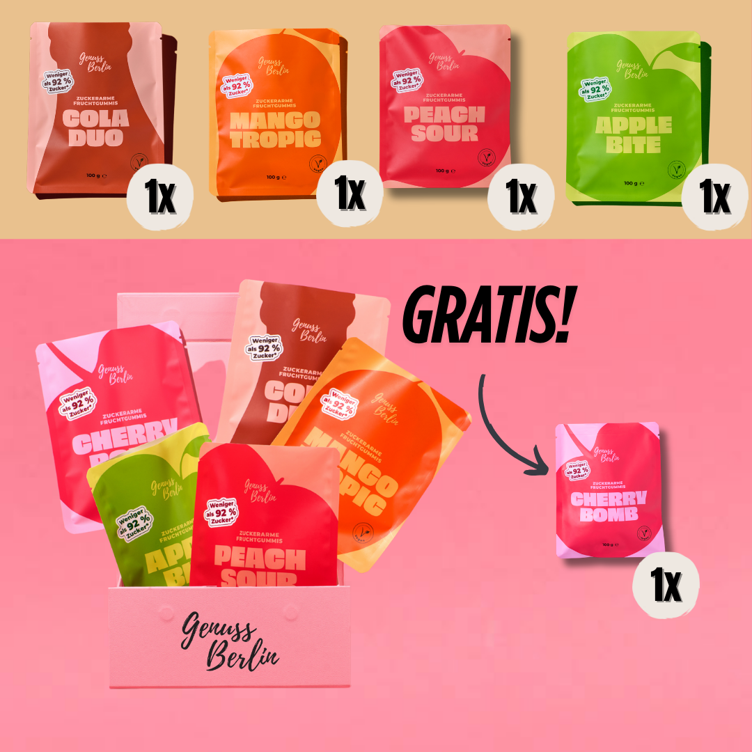 Zuckerarmes Fruchtgummi Probierset 5x100g