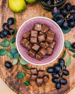 Dominosteine mit Granatapfel und Pistazien